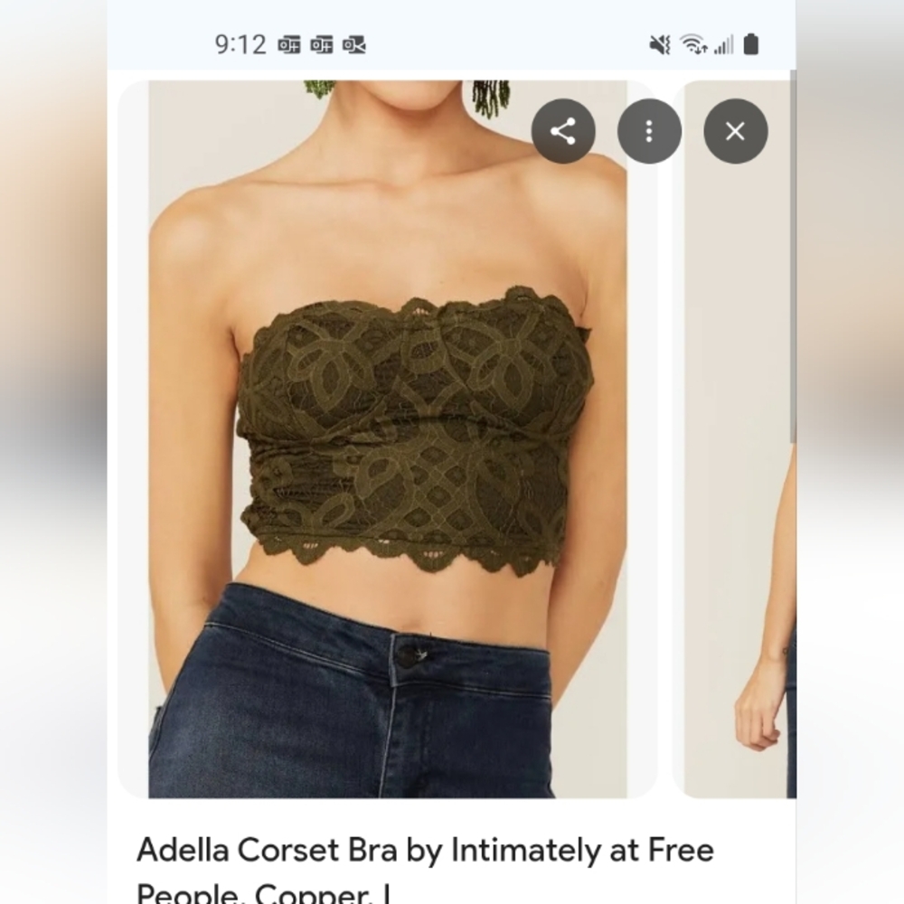 Free People One Adella Cropped Tube Top. Muted Mauve/Taupe Color.